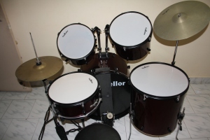 This is my drum set. (Excuse my amateur photography skills)